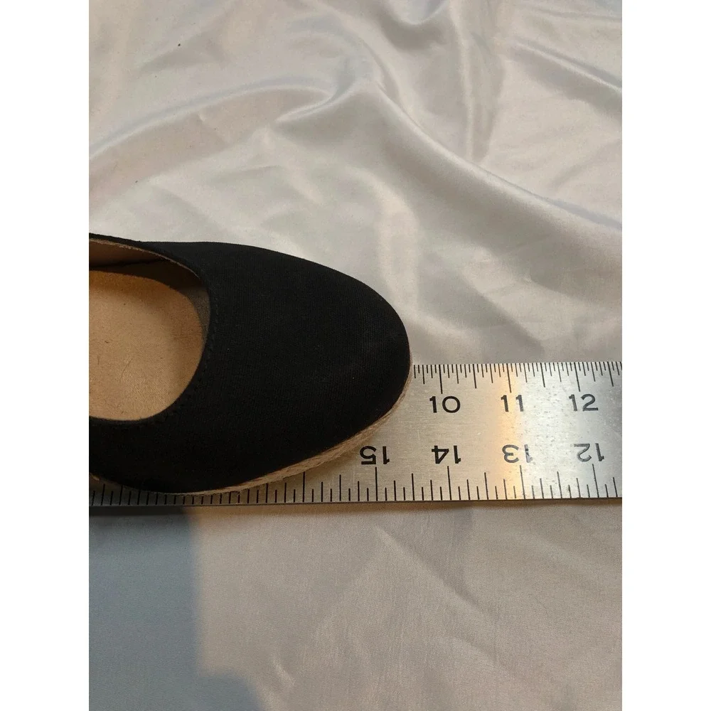 Croft & Barrow Black Espadrille Wedge‎ Sandals Slingback Tecomfort Womens 8.5 M